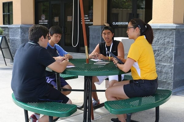 students doing group study